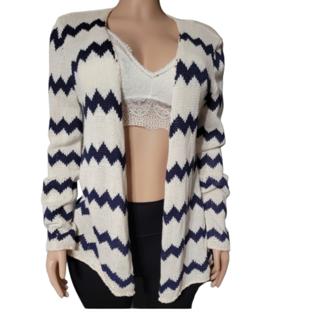 BB Dakota Patterned Sweater - Navy and White